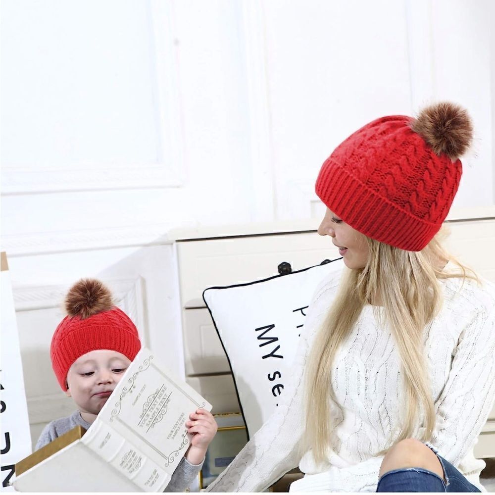 🎀Mom-Baby Beanies Set🎀NEW - Picture 4 of 5